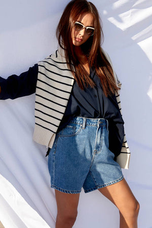 High Rise Mom Denim Shorts