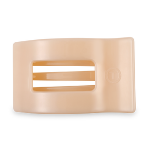 TELETIES - Flat Rectangle Hair Clip | Large | Almond Beige