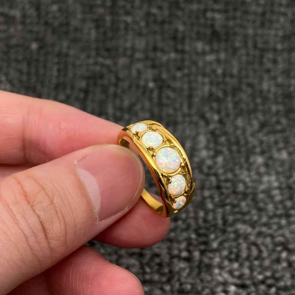 5 Opal 18K Gold Plated Ring