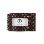 TELETIES - Flat Rectangle Hair Clip | Medium | Truly Taupe Quilted