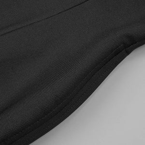 Rose Button Black Mini Dress