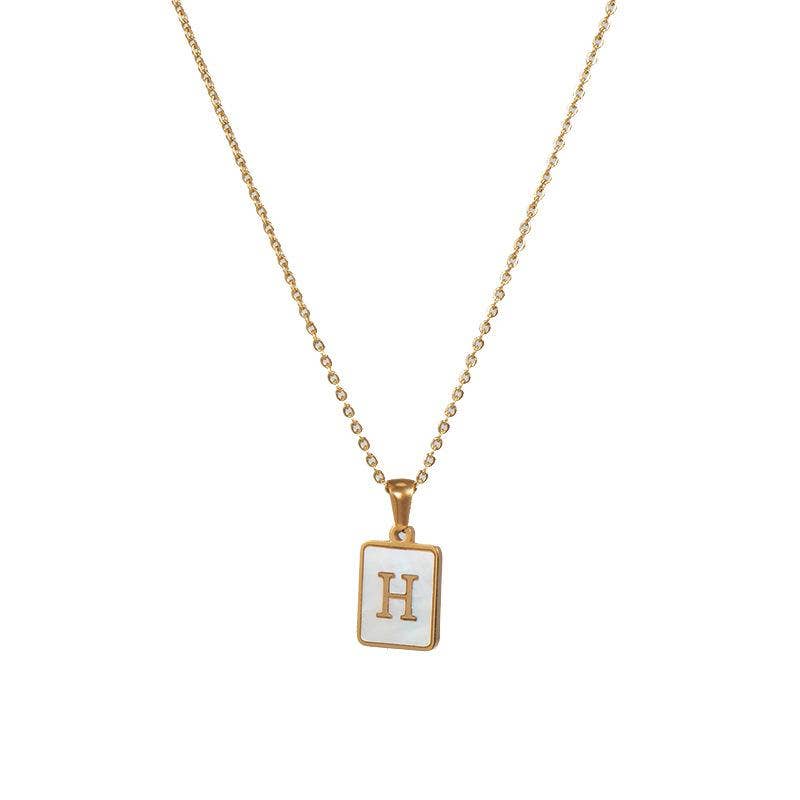 Square Initial Necklace