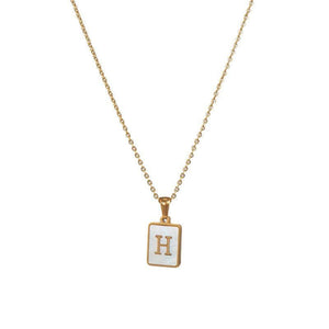 Square Initial Necklace