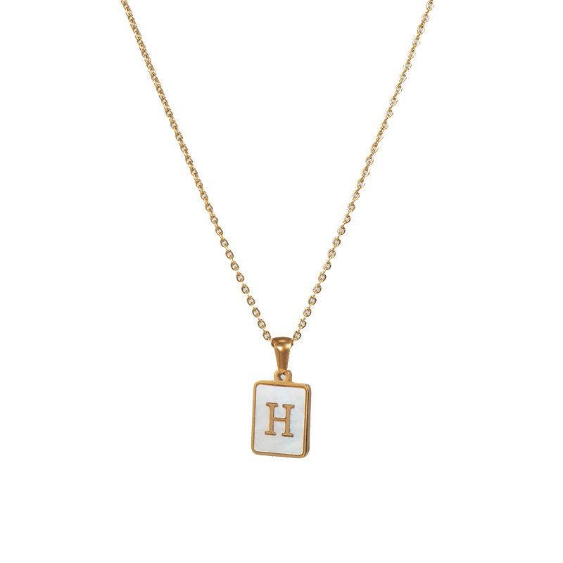 Square Initial Necklace: Z