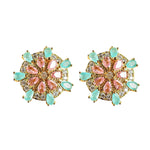 St Armands Designs of Sarasota - Pink and Turquoise Sparkling Sand Dollar Stud Earrings
