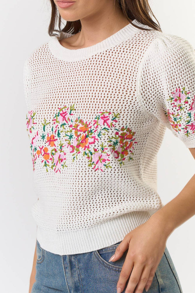 Floral Embroidered Sweater