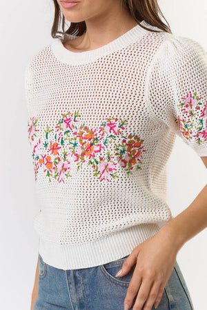 Floral Embroidered Sweater