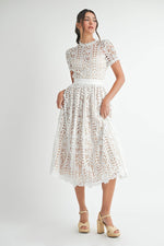 White Lace Midi Dress
