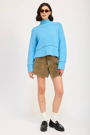 Blue Turtleneck Sweater