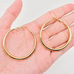 18K Gold Plated Stainless Steel Hollow Hoop Earrings