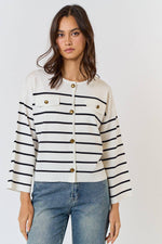 Striped Button Up Cardigan