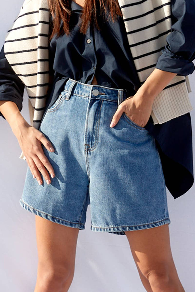 High Rise Mom Denim Shorts