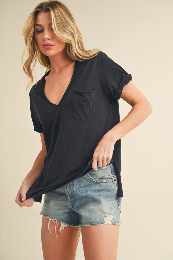 Zoie V-Neck Short Sleeve Top