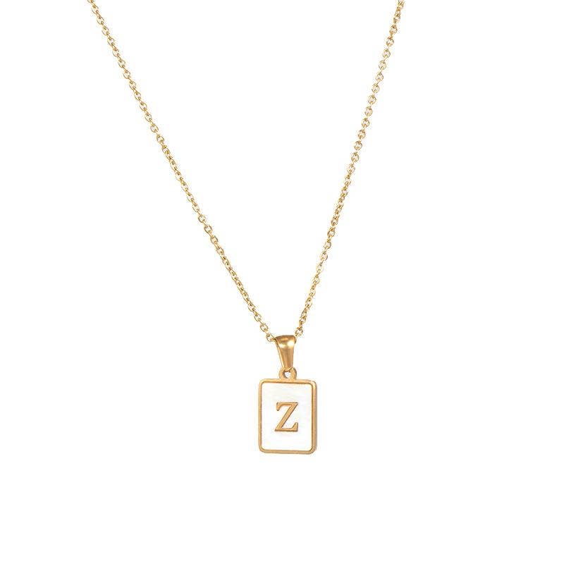 Square Initial Necklace
