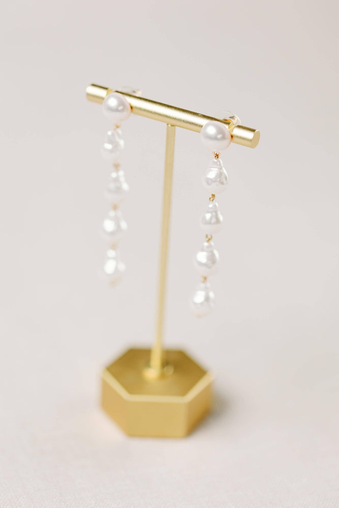 St Armands Designs of Sarasota - Natural Pearl Statement Drop Earrings