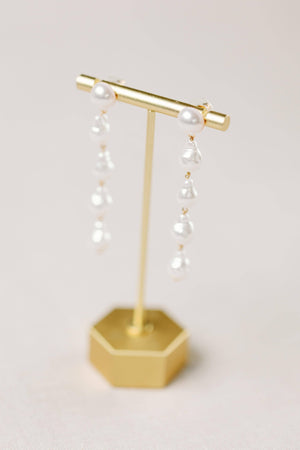 St Armands Designs of Sarasota - Natural Pearl Statement Drop Earrings