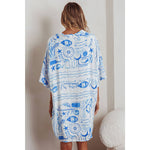 Blue Print Shirt Dress