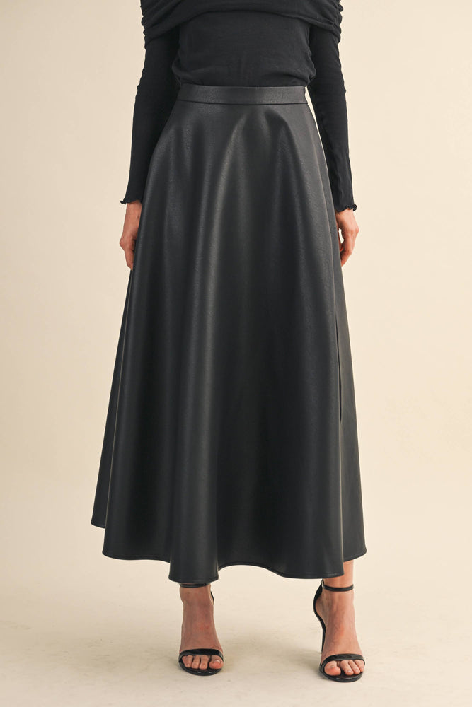 Vegan Black Maxi Skirt