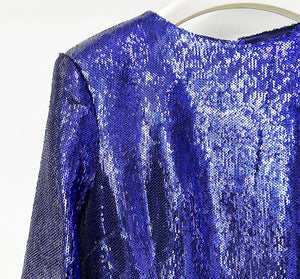 Deep Amethyst Handmade Sequin Mermaid Evening Gown with Front Slit