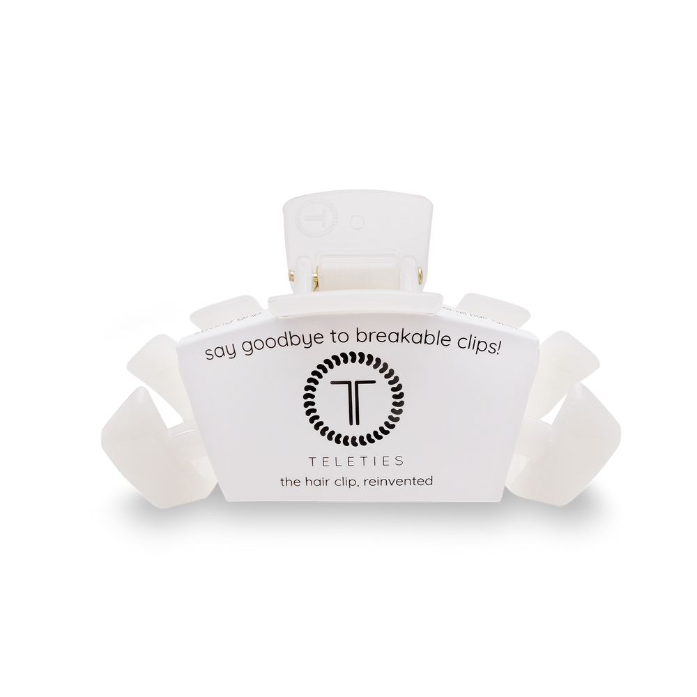 TELETIES - Classic Hair Clip | Med. | Coconut White