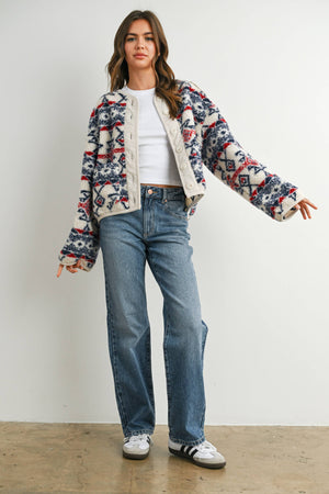 Cordoury and Fleece Long Sleeve Jacket