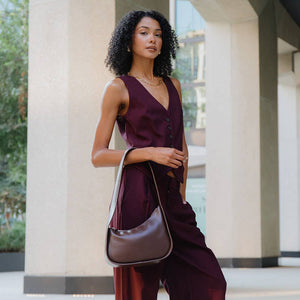 Melie Bianco - Willow Espresso Recycled Vegan Shoulder Bag