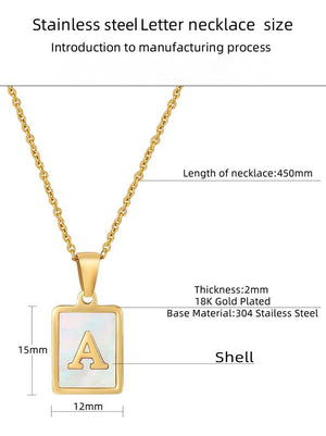Square Initial Necklace