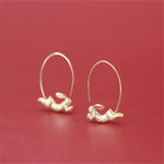 Rabbit Hoop Earrings