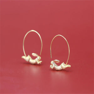 Rabbit Hoop Earrings