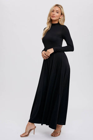 Classic Black Knit Maxi Dress