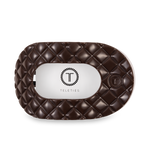 TELETIES - Flat Round Hair Clip | Large | Truly Taupe Quilted