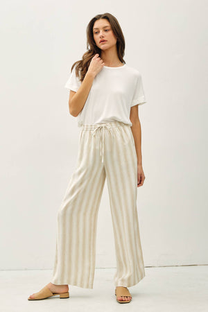 Striped Linen Pants: Natural