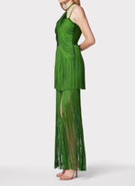 Fringe Halter Maxi Dress