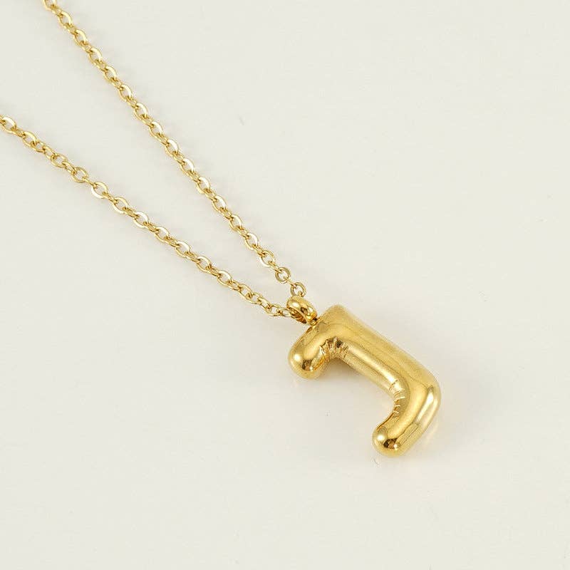 Bubble Shape Initial Pendant Necklace