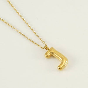 Bubble Shape Initial Pendant Necklace