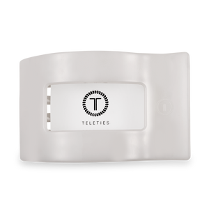 TELETIES - Flat Rectangle Hair Clip | Large | Coconut White