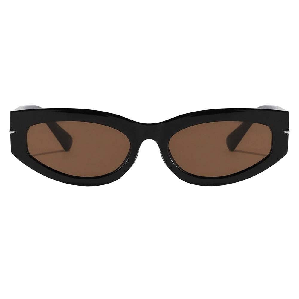 Alexa Polarized Sunglasses: Black/Brown