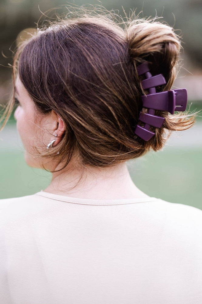 TELETIES - Classic Hair Clip | Large | Burgundy Bliss