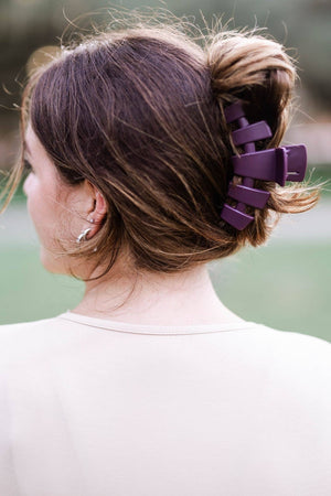 TELETIES - Classic Hair Clip | Large | Burgundy Bliss