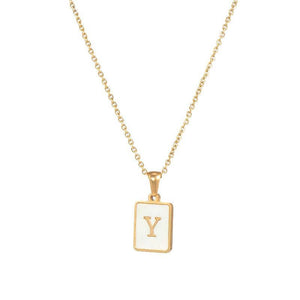 Square Initial Necklace