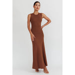 Chocolate Ribbed Maxi Dress