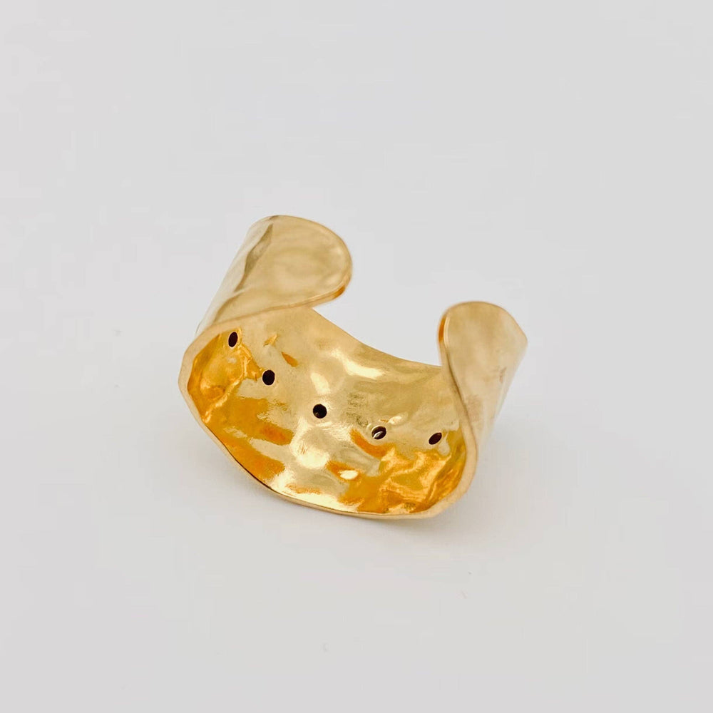 Colored Zircon 18K Gold Plated Wide Ring