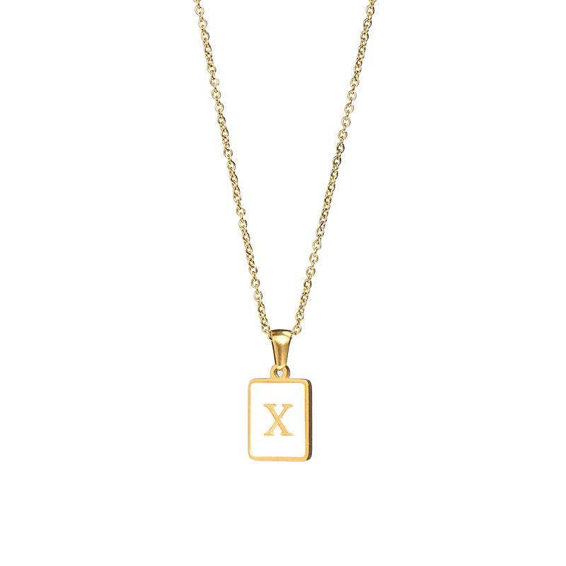 Square Initial Necklace