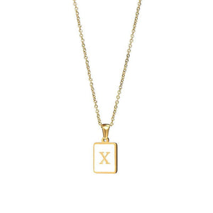 Square Initial Necklace