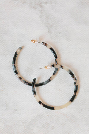 1.25" Skinny Blonde Tortoise Hoop Earrings