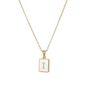 Square Initial Necklace