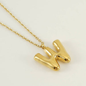 Bubble Shape Initial Pendant Necklace