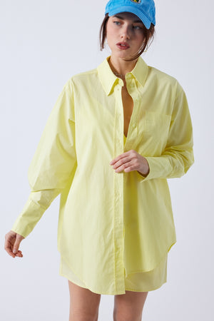 Yellow Oversized Button-Up Shirt