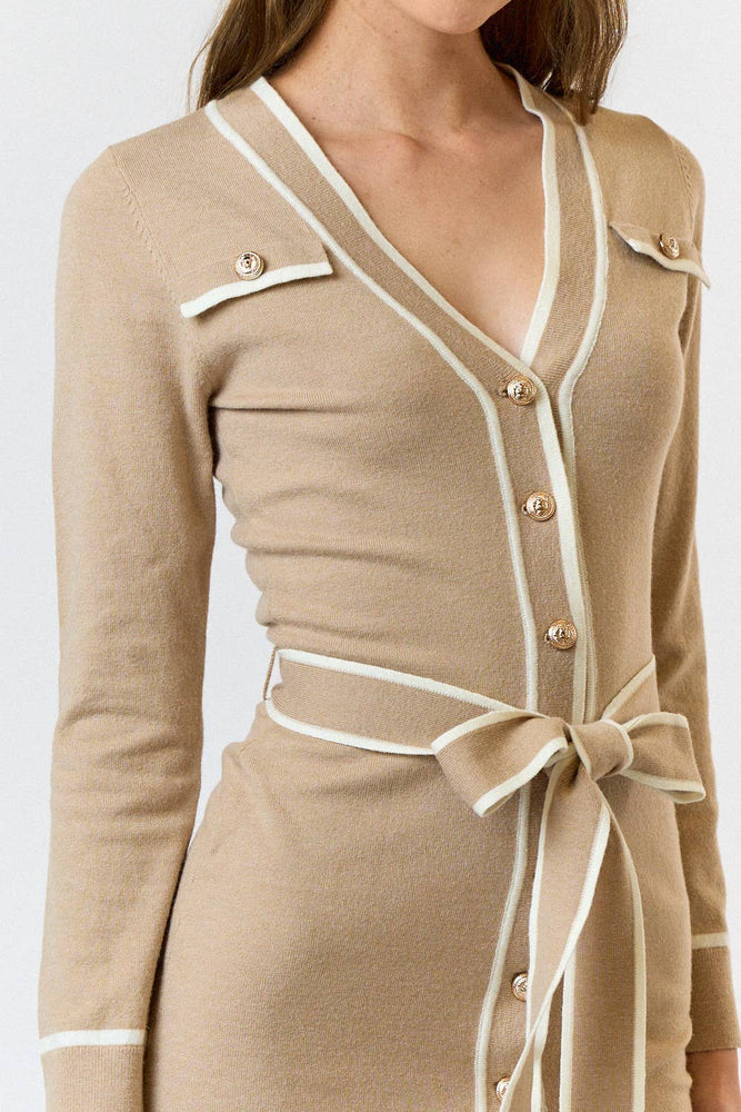 Classic Button Down Sweater Dress