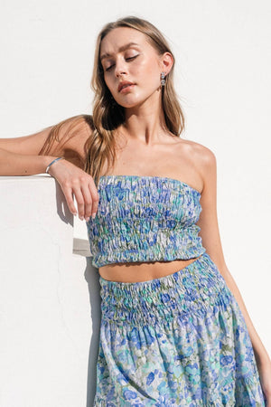 Hydrangea Petal Smocked Tube Top